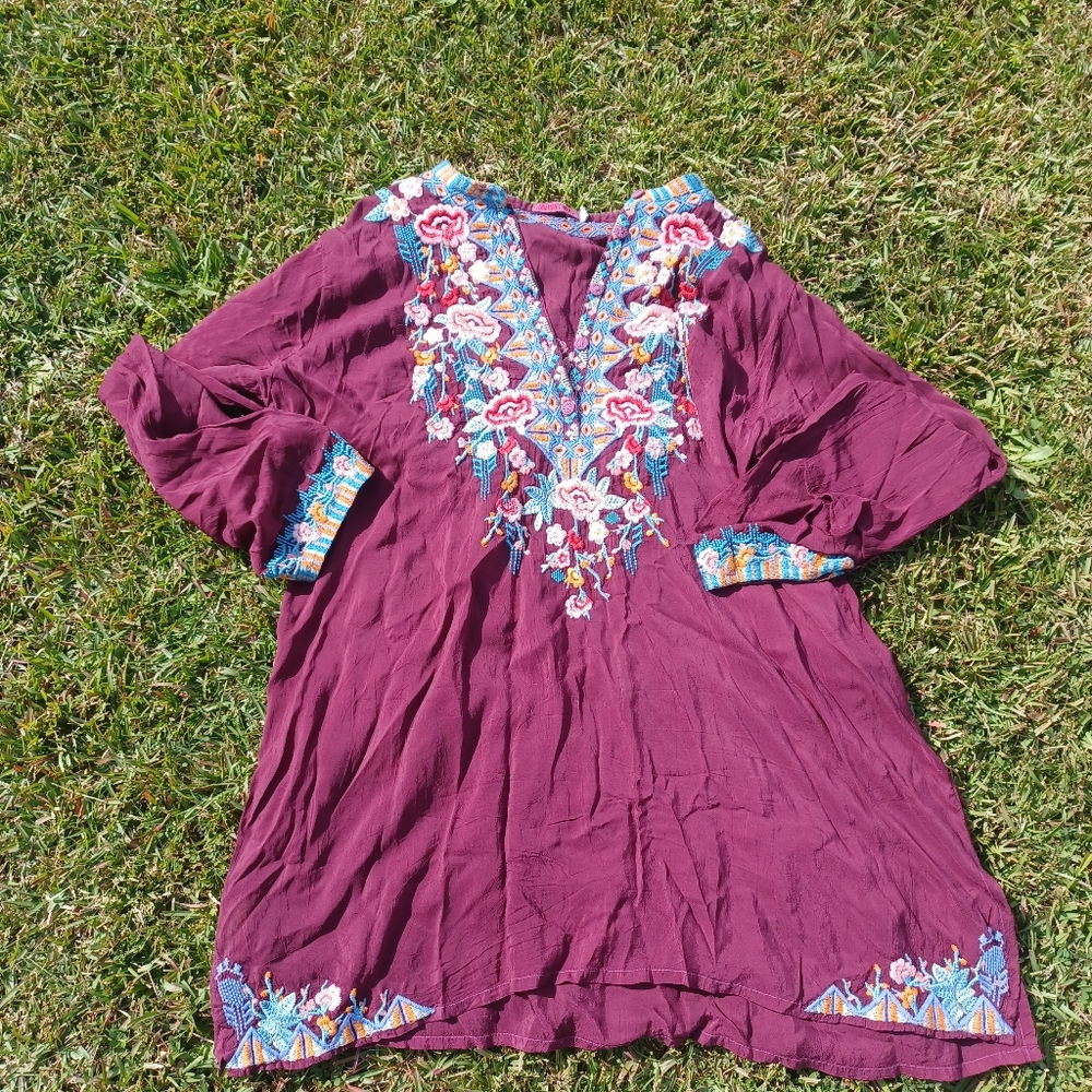 Johnny Was embroidered blouse